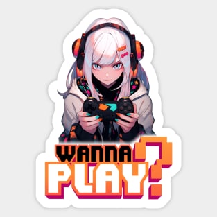 Gamer Girl wants to Play – Anime Shirt Sticker